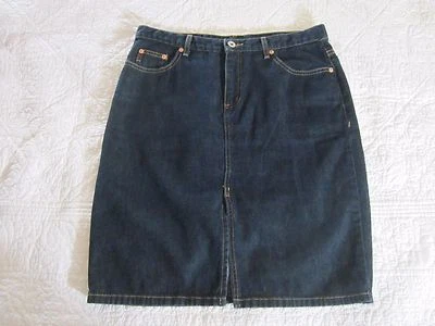 Guess Womens Skirt Size 30 Dark Wash Front Slit 100% Cotton Denim - Image 1 of 4