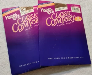 (2) Vintage Hanes Too Classic Comfort Overknee Strümpfe Sandalfoot Style 126 Größe CD - Bild 1 von 5