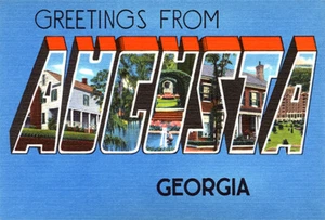 Greetings From Augusta, Georgia - 1930's - Vintage Postcard Poster - Picture 1 of 1