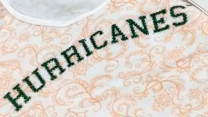 HURRICANES embellished tank girls women M sleeveless white Green Logo - Picture 1 of 7