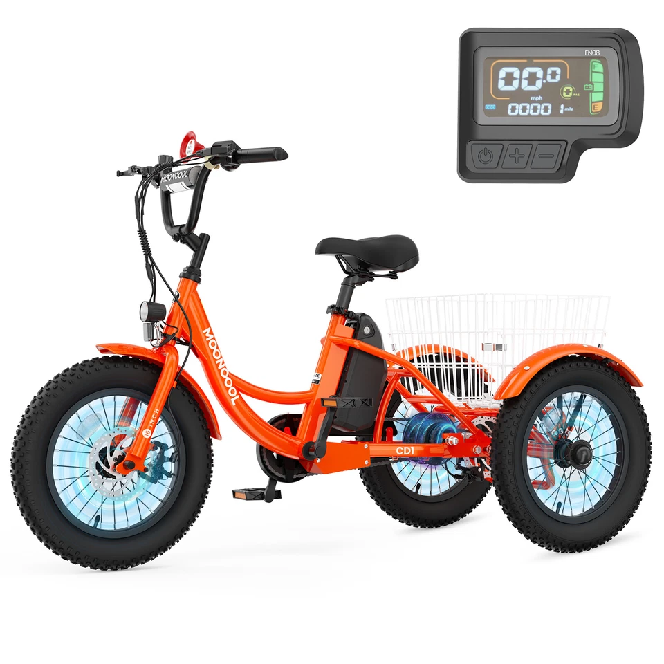 Triciclo Eléctrico MOONCOOL 16" para Niños 250W 24V 10.4Ah Cesta Triciclo Eléctrico Foto 1 de 4