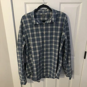 LL BEAN Signature XL Blue Plaid 100% Cotton Button Down Long Sleeve Shirt - Picture 1 of 6