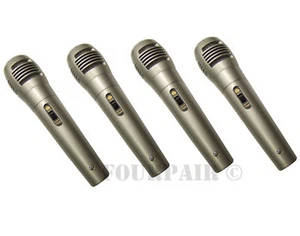 4 Pack Lot, Dynamic Uni-Directional Wired Microphone Mic 10ft Cord DJ PA Karaoke - Picture 1 of 3