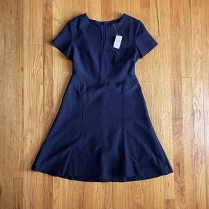 Banana Republic Marine V-Ausschnitt Knielang Kurzarm Karriere Arbeit Kleid Capsule - Bild 1 von 13