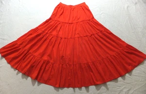 Maxi Falda Gitana Círculo Completo Rojo Brillante Pull-On FASE OCHO ~ Algodón - Reino Unido 10 nuevo con etiquetas - Imagen 1 de 5