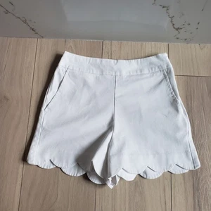 Pantalones Cortos Francescas Para Mujer XS Blanco Dobladillo Vieira Tiro Alto Coqueta Chic - Imagen 1 de 9