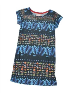 DESIGUAL Girls Abstract Pattern T-Shirt Dress 11-12 Years Blue Cotton AW03 - Picture 1 of 3