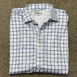 Collars and Co Mens Collar Button Up Shirt Small Blue Check Long Sleeves New - Picture 1 of 9