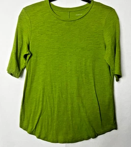 Eileen Fisher grünes kurzärmliges Hemd aus 100% Bio-Baumwolle Größe XSmall klassisch - Bild 1 von 7