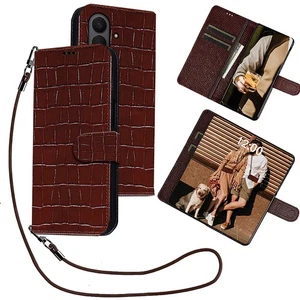 For Samsung Magnetic Genuine Leather Crossbody Strap Wallet Stand Case - Picture 1 of 29