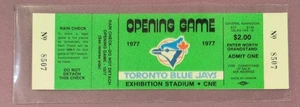 Boleto de tribuna del juego inaugural de los Azulejos de Toronto 1977 sin usar - Imagen 1 de 7