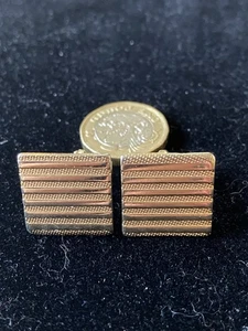 Vintage gold tone engine turned cufflinks - square - Picture 1 of 4