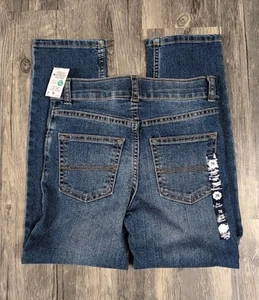 NWT OshKosh Boys Size 7 Regular BLUE Jeans Straight Leg Adjustable waist 7R/7A - Picture 1 of 4