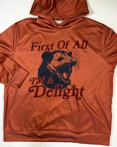 First Of All I'm A Delight Burnt Orange Angry Opossum Unisex Hoodie Gr. XL - Bild 1 von 4