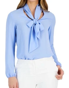 Kasper Damen Bluse Langarm Schleife hellblau Gr. L Neu mit Etikett - Bild 1 von 10