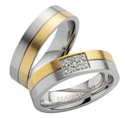 Ring Freundschaftsringe Partnerringe Verlobungsring Edelstahl Silber Gold Gravur - Bild 1 von 4