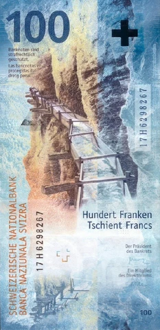 SWITZERLAND 100 FRANCS 2019 (2017) P-NEW UNC Cover