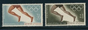 India 1968 Mexico Olympic Games Sports Olympics Athlete 2v stamps MNH - Picture 1 of 2