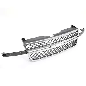 For 2003-2007 Silverado 1500 2500 3500 HD Chrome Grille Honeycomb Style Grill - Picture 1 of 12