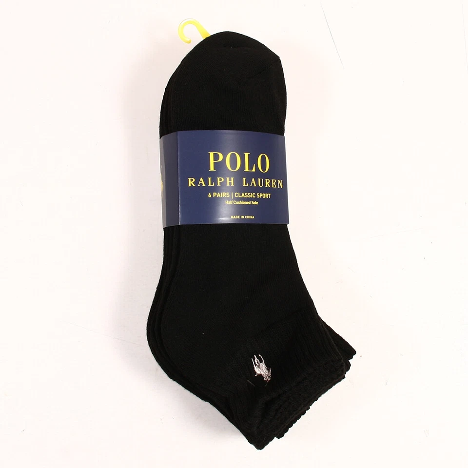 Polo Ralph Lauren Classic Sport 6 Pair Quarter Cut Socks Size Men 6-12.5 - Image 1 of 1