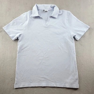 Camisa Polo Reiss Para Hombres Grande Azul Boston Calce Ajustado Cuello Abierto Tejido Gofre Polo Foto 1 de 4