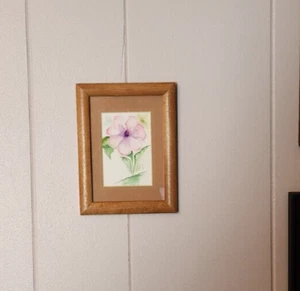 Original Watercolor Painting "WORKS BY FLO" Signed-Framed/Glass- 5" X 7" - Picture 1 of 9