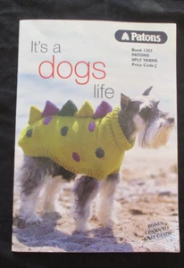 DOGS LIFE PATONS KNITTING PATTERN BOOK 1203 LEARN 2 KNIT 8 PLY DOG COAT BLANKET - Picture 1 of 6