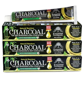 Organic Bamboo Charcoal Toothpaste 100% Natural Teeth Whitening 3 Pack Oral Care - Picture 1 of 12