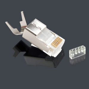 20 PIEZAS Conector RJ45 Enchufe CAT7 cat6a 8P8C Conector de red blindado de metal - Imagen 1 de 12
