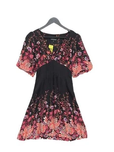 Warehouse Women's Midi Dress UK 8 Black 100% Silk A-Line - Picture 1 of 7