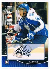 2012-13 HEROES AND PROSPECT AUTOGRAPH NICK BAPTISTE AUTO SUDBURY WOLVES #A-NB