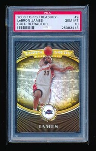 PSA 10 LEBRON JAMES 2008-09 TOPPS TREASURY GOLD REFRACTOR /50 GEM MINT CONDITION
