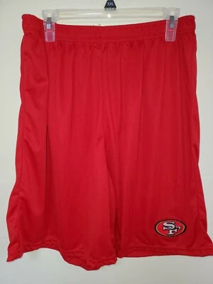 0724 Mens NFL SAN FRANCISCO 49ers Polyester Jersey SHORTS RED New - Image 1 of 2