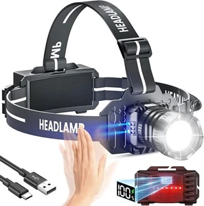 Ultra-Bright 150000LM LED Headlamp – Rechargeable, Waterproof & 9 Modes - Picture 1 of 7
