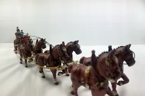 Vintage Cast Iron 8 Horse Team with Riders, Doggie, Wagon and Barrels COMPLETE! - Picture 1 of 7