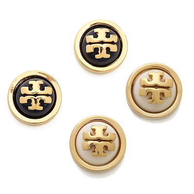 NUEVO Tory Burch Melodía Logo Tach Aretes Cúpula Joyería de Moda  Foto 1 de 2