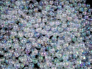 Beads 6mm Round Clear AB 25g Plastic DIY Jewellery Spacers Necklace - Picture 1 of 2