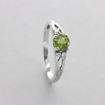 Circle / Round PERIDOT Ring - Multiple Sizes - 925 STERLING SILVER Gemstone #48e - Image 1 of 4