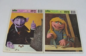 VINTAGE 1981 WHITMAN FRAME-TRAY PUZZLE SESAME STREET THE COUNT AND BETTY LOU - Picture 1 of 1