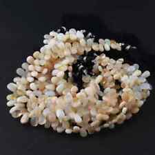 1 Long Strand Ethiopian Welo Opal, Pear Shape Beads, Multi Flash Smooth Gemstone