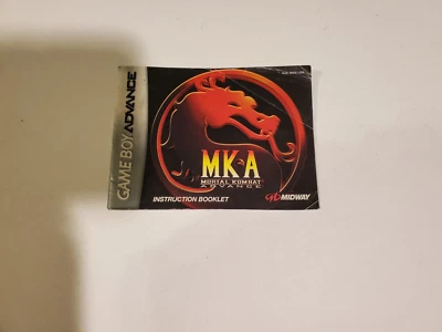Mortal Kombat Advance (Nintendo Game Boy Advance GBA, 2001) ☆ MANUAL ☆ - Image 1 of 3