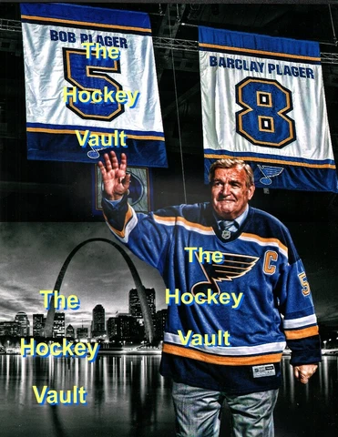 St. Louis BLUES Bob PLAGER #5 Jersey RETIREMENT CELEBRATION Custom LAB 8X10 WOW Cover