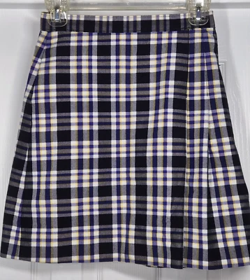Saia plissada Mills Uniform Company Girl tamanho 12 bolsos preto amarelo roxo M022-69 - Imagem 1 de 4