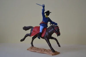 Timpo Union 7th Cavalry mounted officer- RARE black head. - Picture 1 of 2
