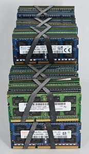 LOT OF 100 - 4GB DDR3 PC3 PC3L SODIMM Laptop Memory RAM - Mixed Brands & Speeds - Picture 1 of 1