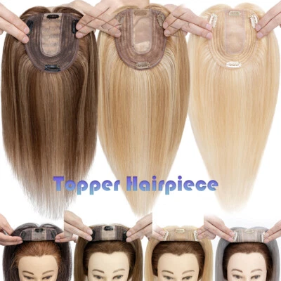 Topper de mujer Toupee Remy pinza de cabello humano con base de seda pieza superior para cabello wiglet Foto 1 de 4