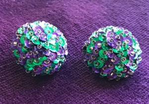 VINTAGE BIG AND BOLD CLIP ON STATEMENT EARRINGS VEERRY SPECTACULAR & VERY PRETTY - Picture 1 of 9