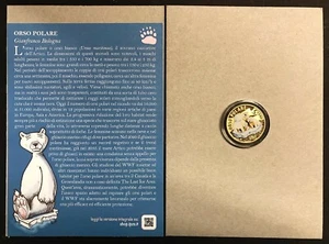 Italia italy  2021 5 € proof ANIMALI IN VIA DI ESTINZIONE  ORSO POLARE - Picture 1 of 2