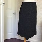 Jacques vert special occasion black lined bead ribbon  fan vent skirt size 12