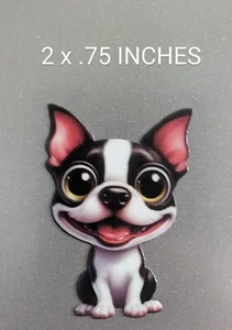 2" Boston Terrier Dog Decal Vinyl Sticker Pet Breed Smile Bully Life Lover Paws - Picture 1 of 2